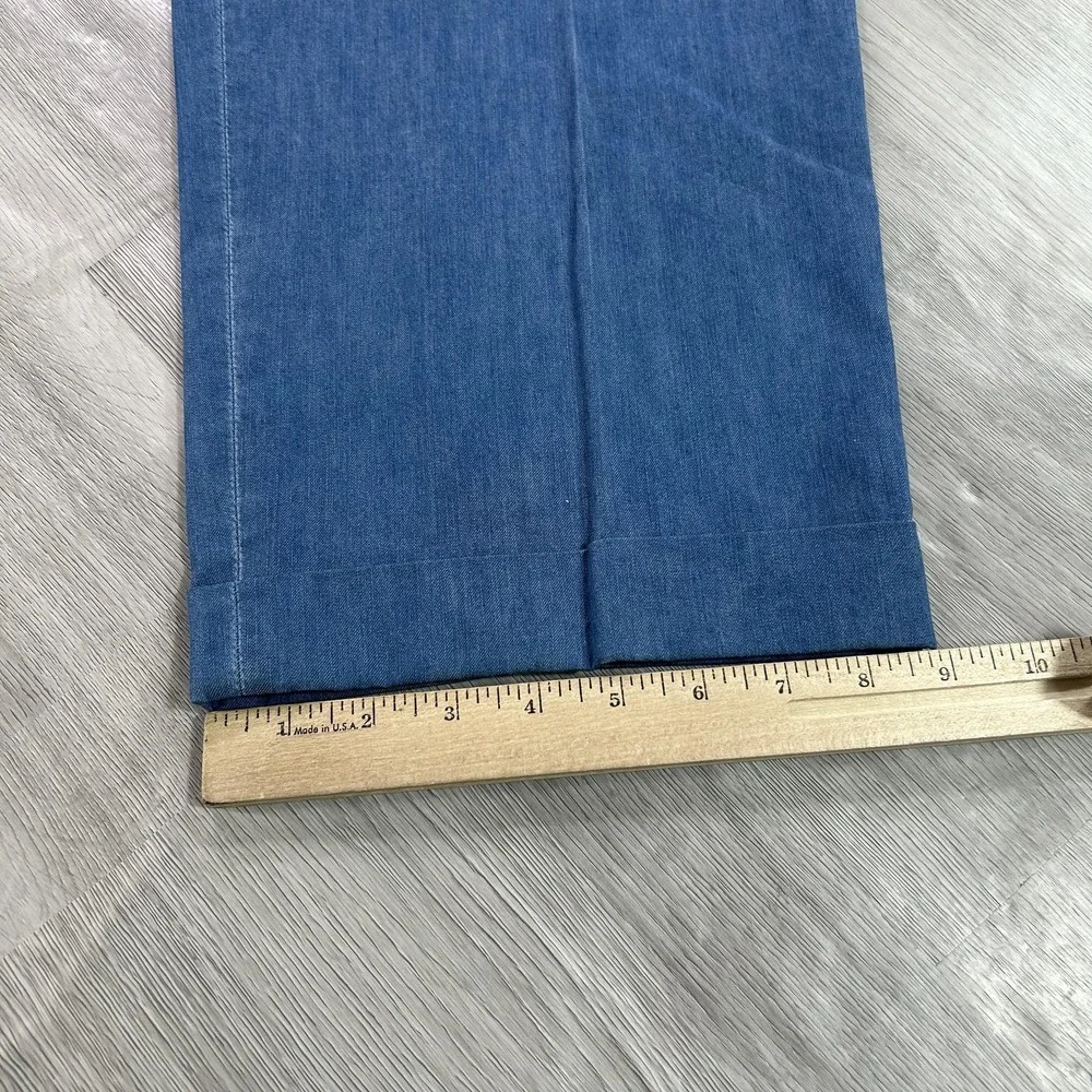 Maus & Hoffman Pants Mens 40x28 Blue Cotton Denim Chino Relaxed Fit Cuffed